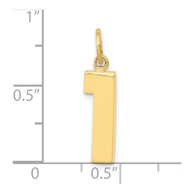 10K Yellow Gold Number 1 Pendant – view 4