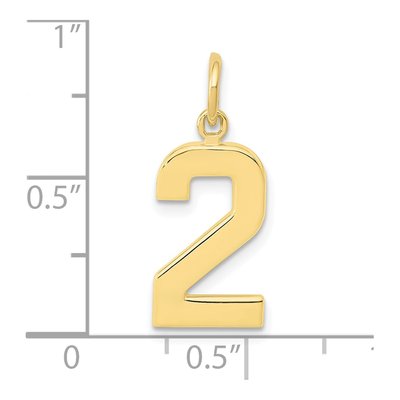 10K Yellow Gold Number 2 Charm – view 4