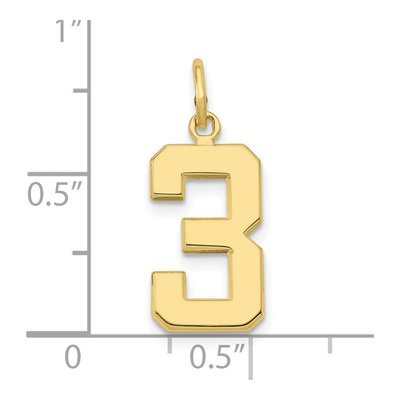 10K Yellow Gold Number 3 Charm – view 4