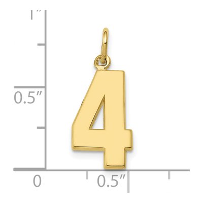 10K Yellow Gold Number 4 Pendant – view 4