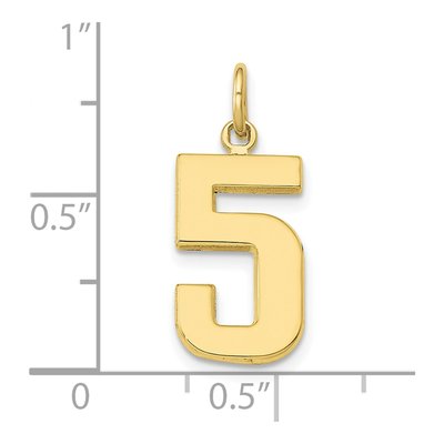 10K Yellow Gold Number 5 Charm – view 4
