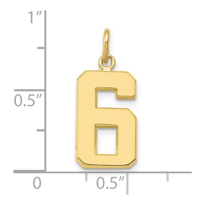 10K Yellow Gold Number 6 Charm – view 4