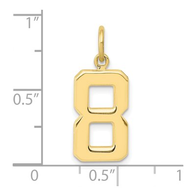 10K Yellow Gold Number 8 Pendant – view 4