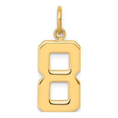 10K Yellow Gold Number 8 Pendant