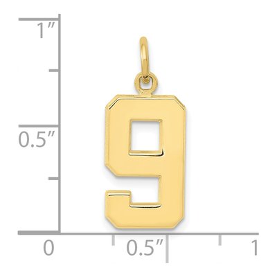 10K Yellow Gold Number 9 Charm – view 4