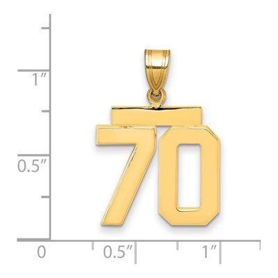 10K Yellow Gold Number 70 Charm – view 2