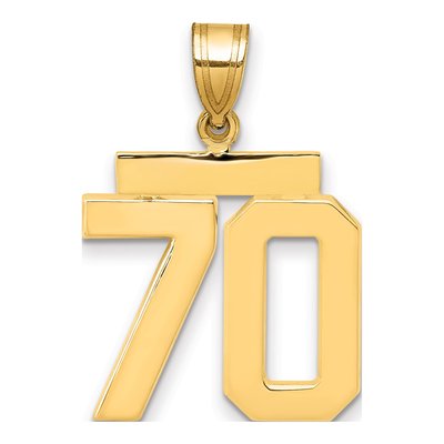 10K Yellow Gold Number 70 Charm