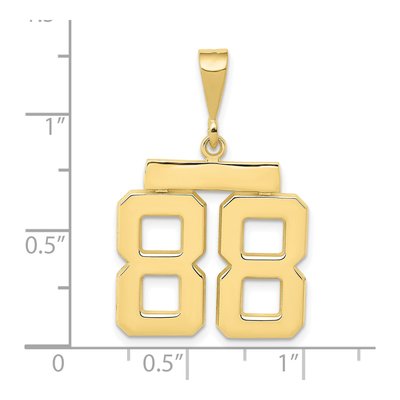 10K Yellow Gold Number 88 Charm – view 3