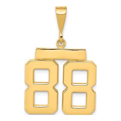 10K Yellow Gold Number 88 Charm