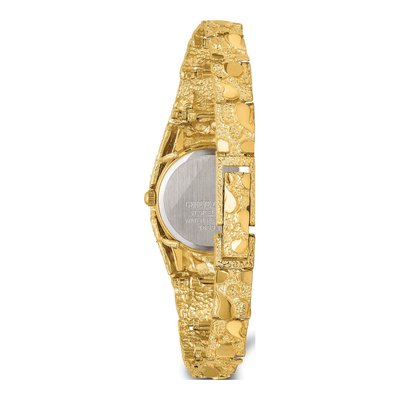 10K Yellow Gold Nugget Watch, 22mm Black Dial – view 3
