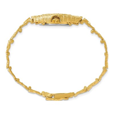 10K Yellow Gold Nugget Watch, 22mm Black Dial – view 4