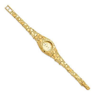 10K Yellow Gold Nugget Watch, 22mm Champagne Dial – view 2