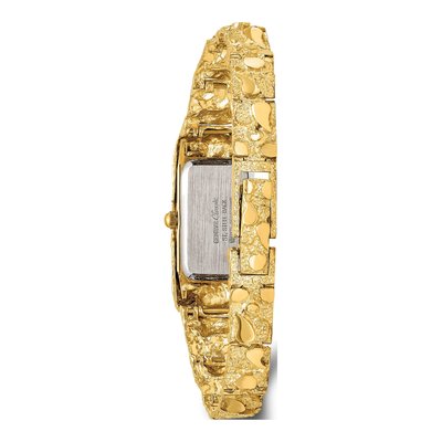 10K Gold Nugget Watch, Black Rectangular Dial – view 3