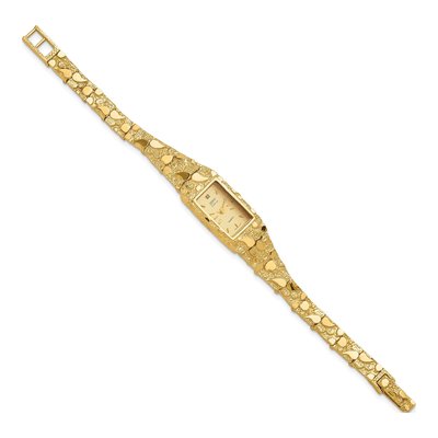 10K Gold Nugget Watch, Champagne Rectangular Dial – view 2
