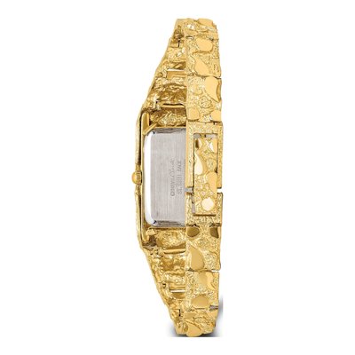 10K Gold Nugget Watch, Champagne Rectangular Dial – view 3