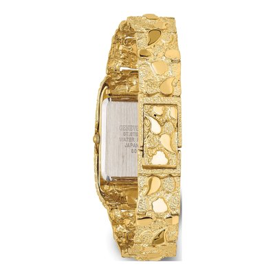 10K Gold Nugget Watch, Black Square Dial, 8 in – view 3