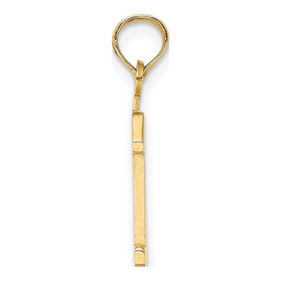 10K Yellow Gold Small Block Number 1 Charm – view 3