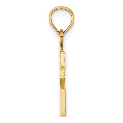 10K Yellow Gold Small Block Number 2 Charm – view 3