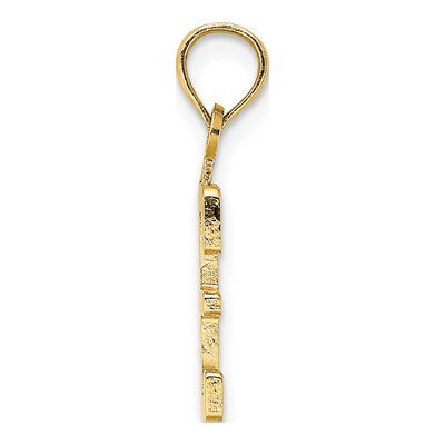 10K Yellow Gold Small Block Number 3 Charm – view 3