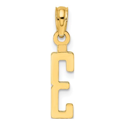 10K Yellow Gold Small Block Number 3 Charm – view 5