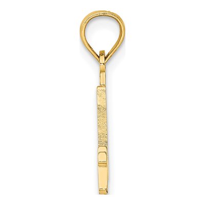 10K Yellow Gold Small Block Number 4 Charm – view 3