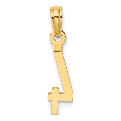 10K Yellow Gold Small Block Number 4 Charm – view 5