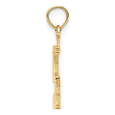 10K Yellow Gold Small Block Number 5 Charm – view 3