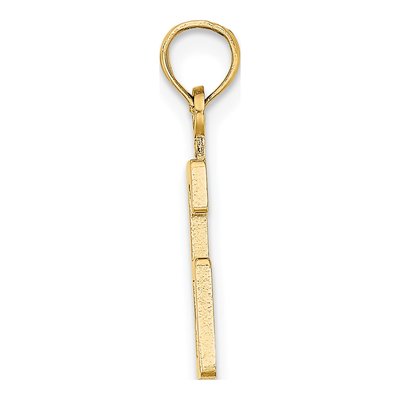 10K Yellow Gold Small Block Number 6 Charm – view 3