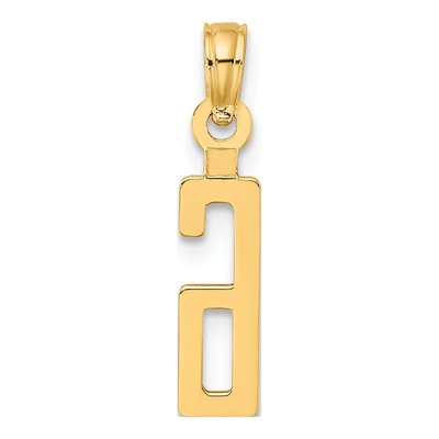 10K Yellow Gold Small Block Number 6 Charm – view 5