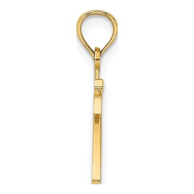 10K Yellow Gold Small Block Number 7 Charm – view 3