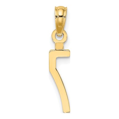 10K Yellow Gold Small Block Number 7 Charm – view 5
