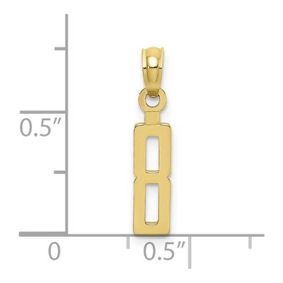 10K Yellow Gold Small Block Number 8 Charm – view 4