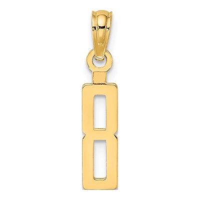 10K Yellow Gold Small Block Number 8 Charm – view 5