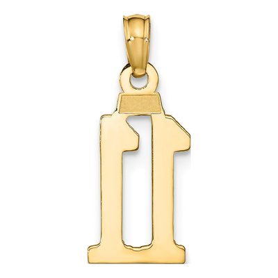 10K Yellow Gold Small Number 11 Pendant – view 3