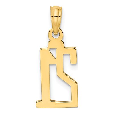 10K Yellow Gold Small Number 21 Pendant – view 5