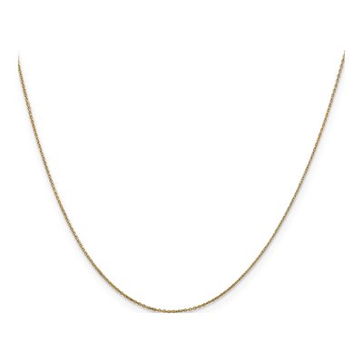 10K Yellow Gold 0.6mm Diamond-Cut Round Open Cable Chain – view 2
