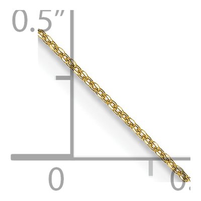 10K Yellow Gold 0.6mm Diamond-Cut Round Open Cable Chain – view 5