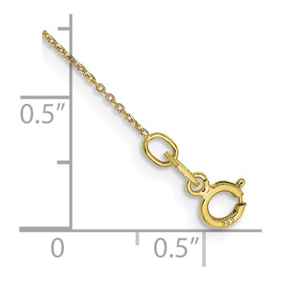 10K Yellow Gold 0.6mm Diamond-Cut Round Open Cable Chain Anklet – view 2