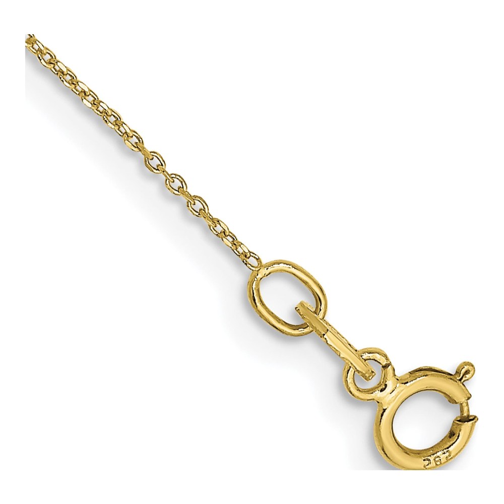 10K Yellow Gold 0.6mm Diamond-Cut Round Open Cable Chain Anklet