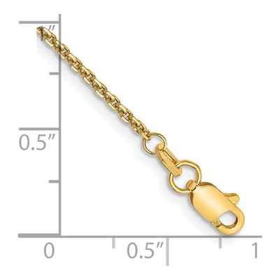 10K Yellow Gold 1.45mm Diamond-Cut Cable Chain Anklet – view 2