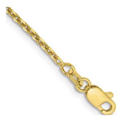 10K Yellow Gold 1.65mm Diamond-Cut Cable Chain Anklet