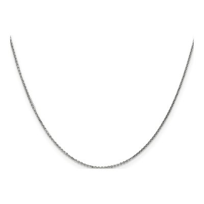10K White Gold 0.95mm Diamond-Cut Cable Chain – view 2