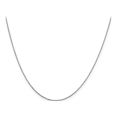 10K White Gold 0.6mm Diamond-Cut Round Open Cable Chain – view 2