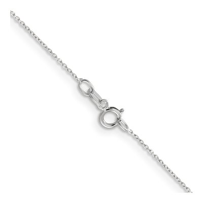 10K White Gold 0.6mm Diamond-Cut Round Open Cable Chain – view 3
