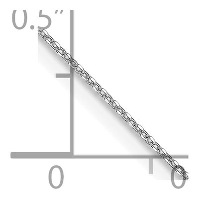 10K White Gold 0.6mm Diamond-Cut Round Open Cable Chain – view 5