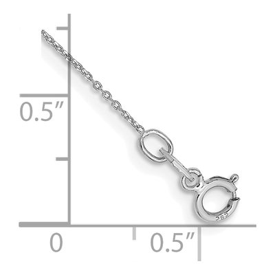 10K White Gold 0.6mm Diamond-Cut Round Open Cable Chain Anklet – view 2
