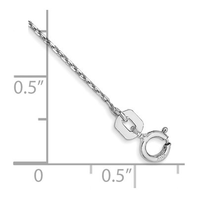 10K White Gold 0.8mm Diamond-Cut Cable Chain Anklet – view 2