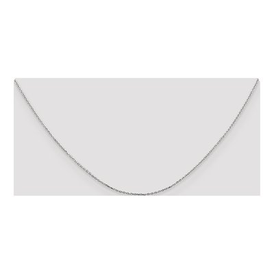 10K White Gold 0.8mm Diamond-Cut Cable Chain – view 4