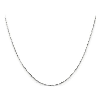 10K White Gold 0.8mm Diamond-Cut Round Open Cable Chain – view 2