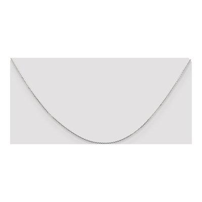 10K White Gold 0.8mm Diamond-Cut Round Open Cable Chain – view 4